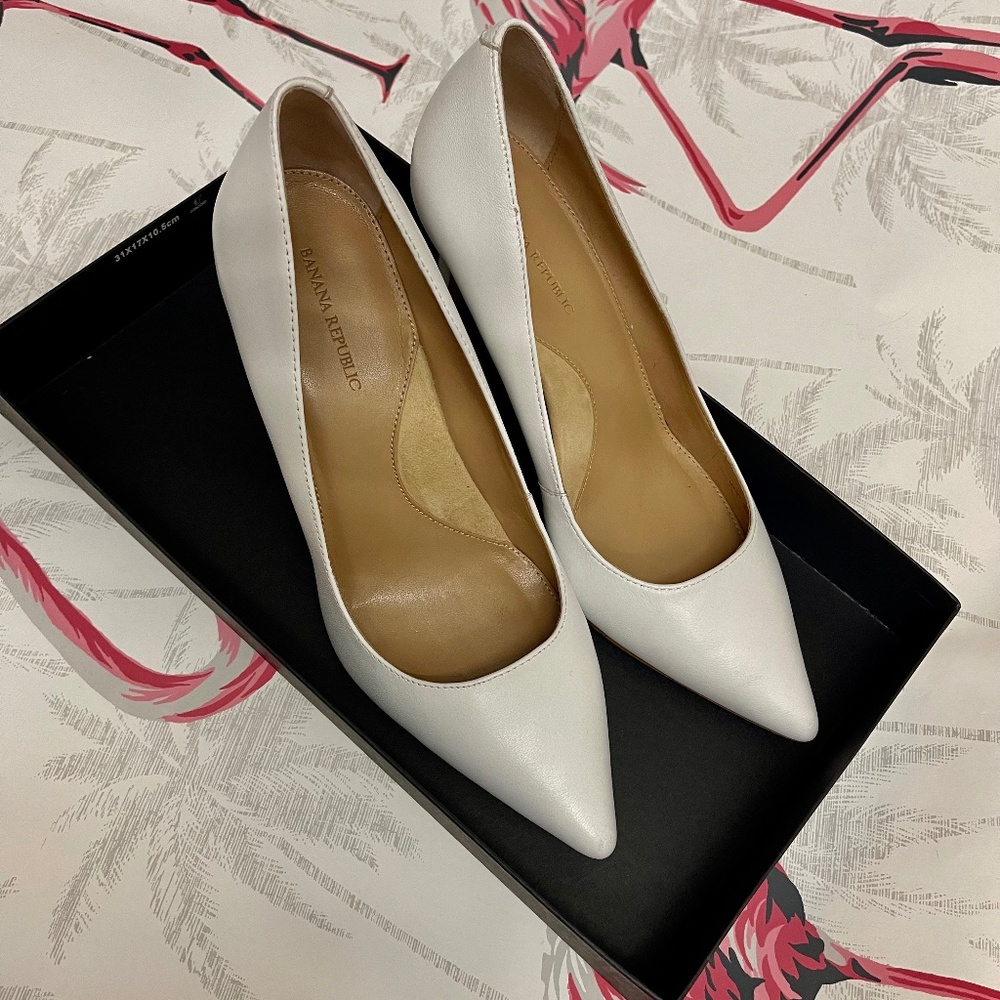 White Leather Pumps